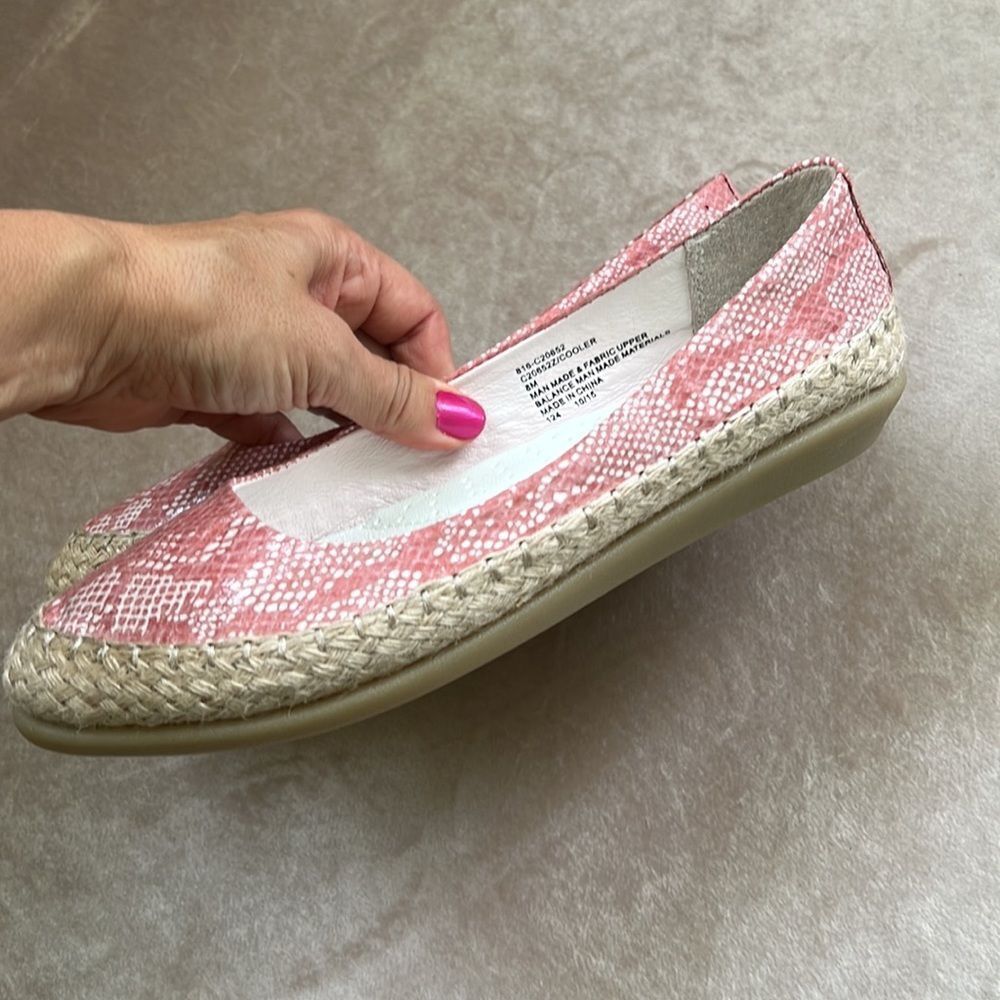 Super cute! Cliffs Sz 8 Pink Reptile Jute Trim Flats EUC!! - Picture 5 of 9